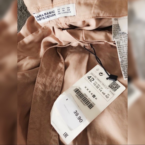 ❌SOLD❌NWT Zara Blush Nude Culottes - Picture 4 of 5